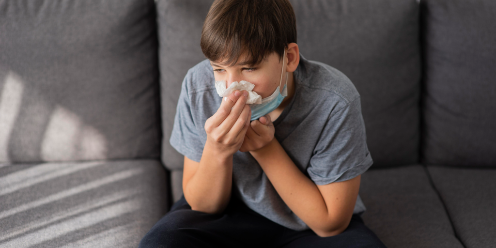 Illustration: Common flu in children.